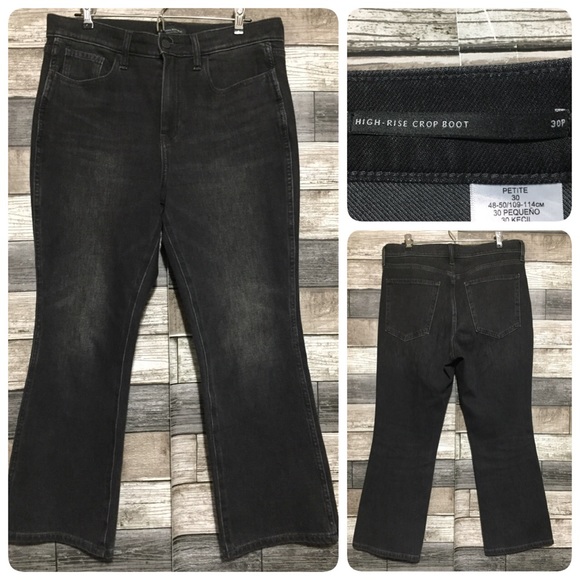 Banana Republic High Rise Crop Boot Jeans Women’s 30P (Inseam 24.5) Black Gray - Picture 1 of 11